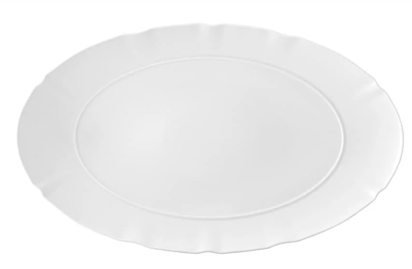 Bandeja ovalada grande Crown White